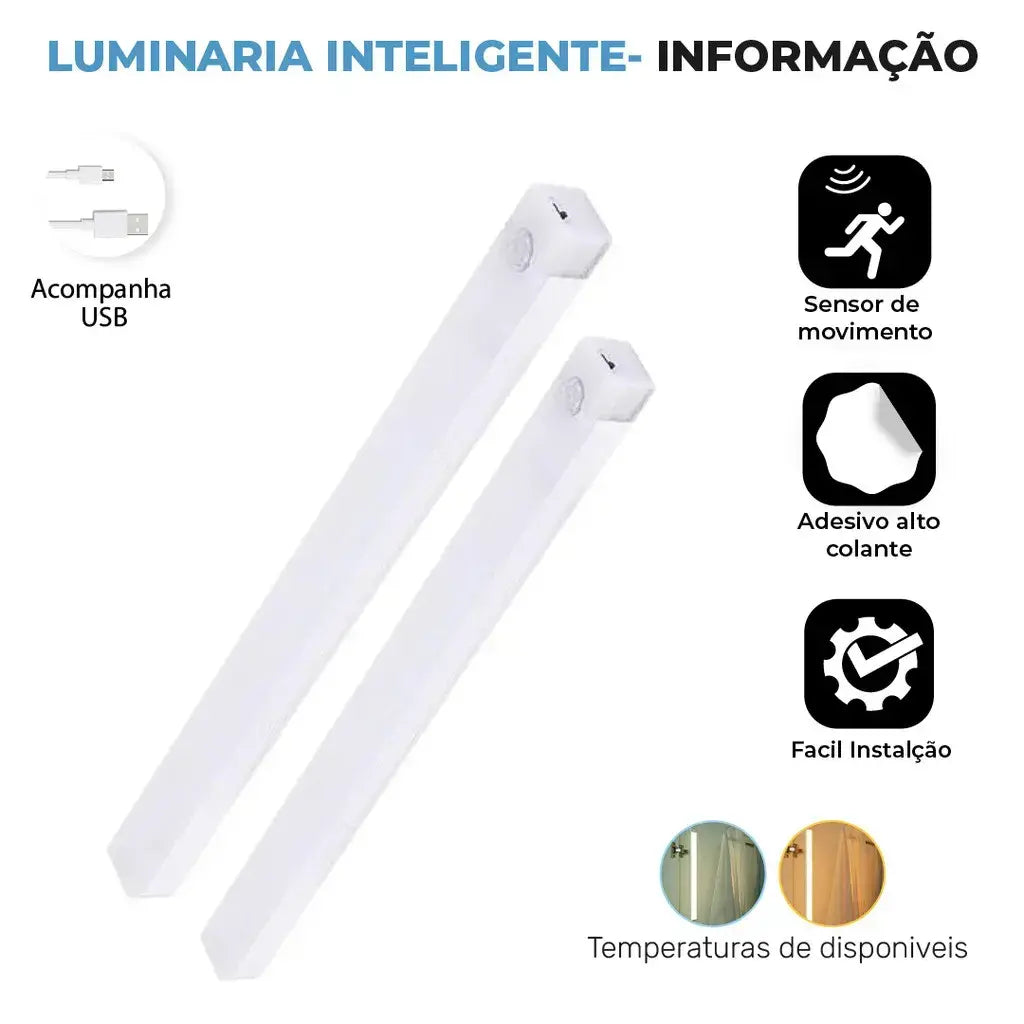 Luminária Inteligente Ultra LED com Sensor de Movimento