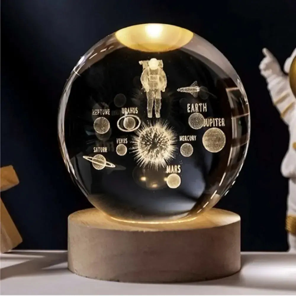Luminária Cristal Sistema Solar 3D - O Universo Dentro da Sua Casa
