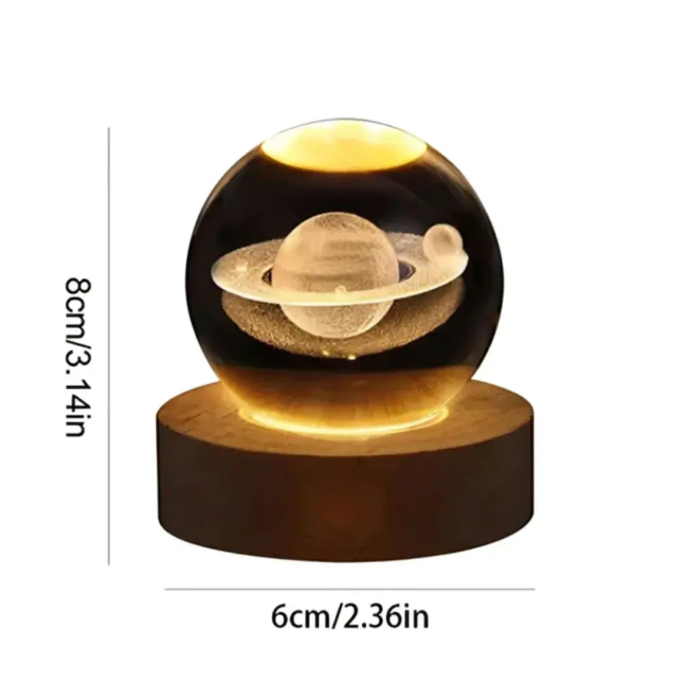 Luminária Cristal Sistema Solar 3D - O Universo Dentro da Sua Casa