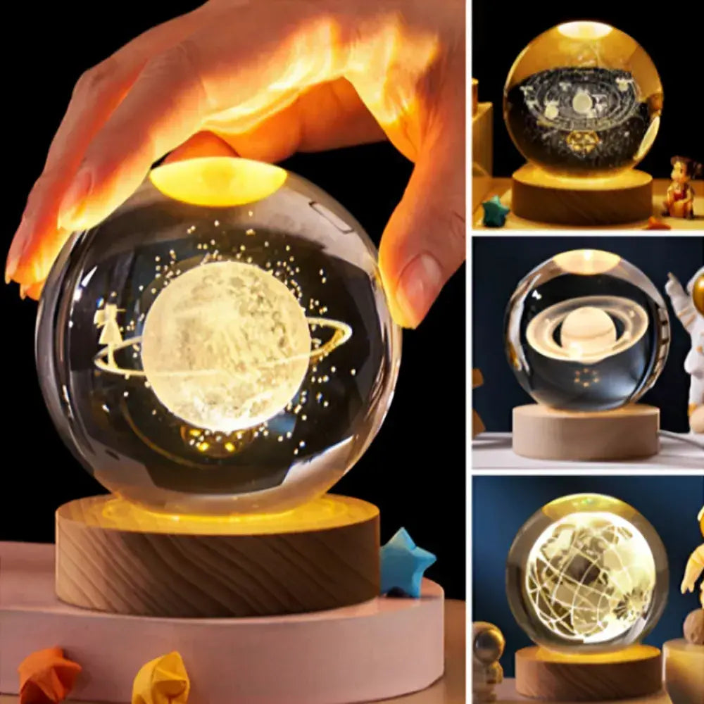 Luminária Cristal Sistema Solar 3D - O Universo Dentro da Sua Casa