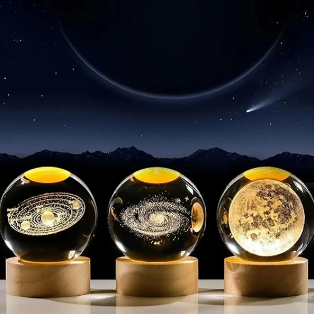 Luminária Cristal Sistema Solar 3D - O Universo Dentro da Sua Casa