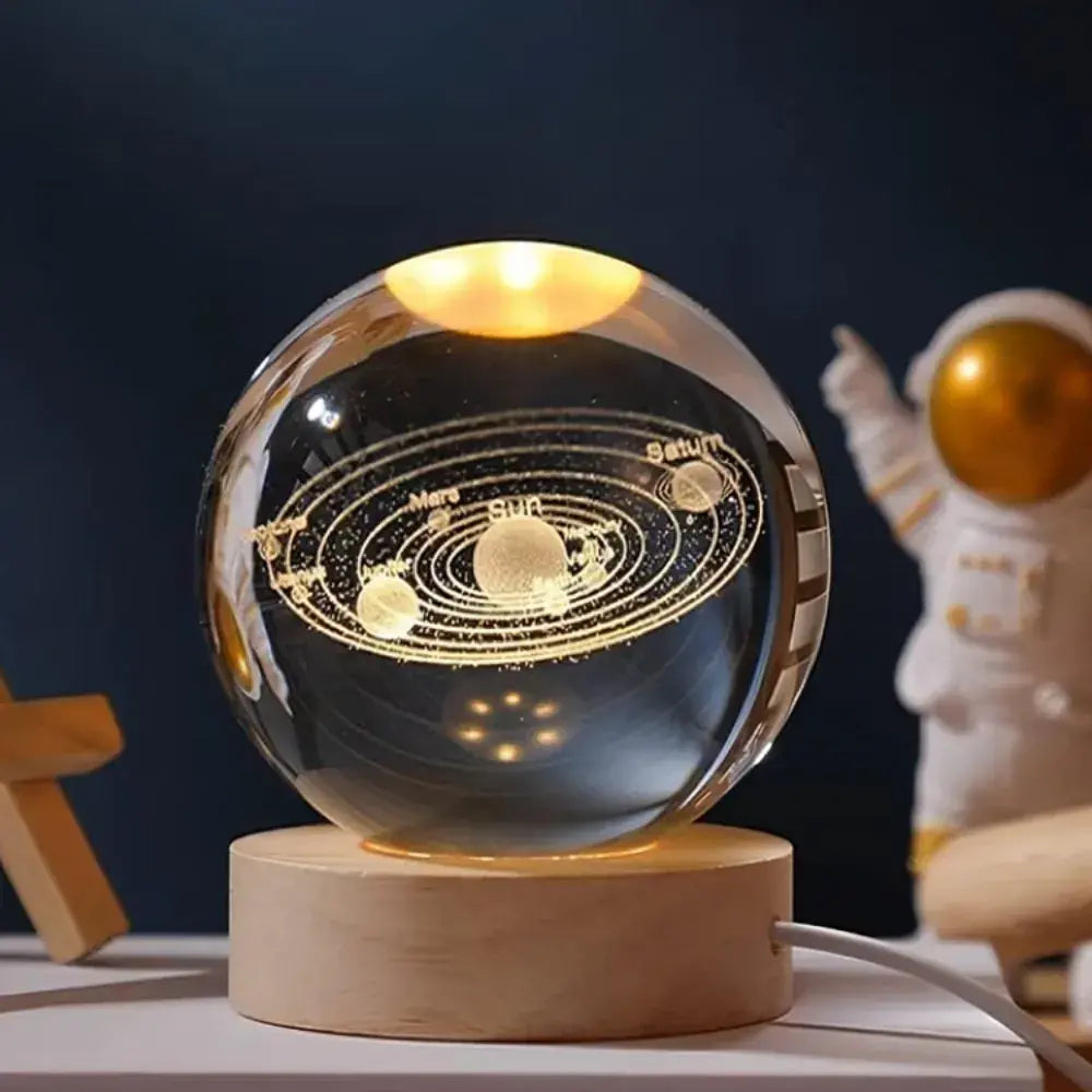Luminária Cristal Sistema Solar 3D - O Universo Dentro da Sua Casa