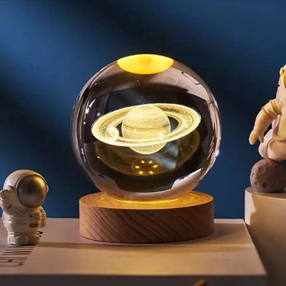 Luminária Cristal Sistema Solar 3D - O Universo Dentro da Sua Casa
